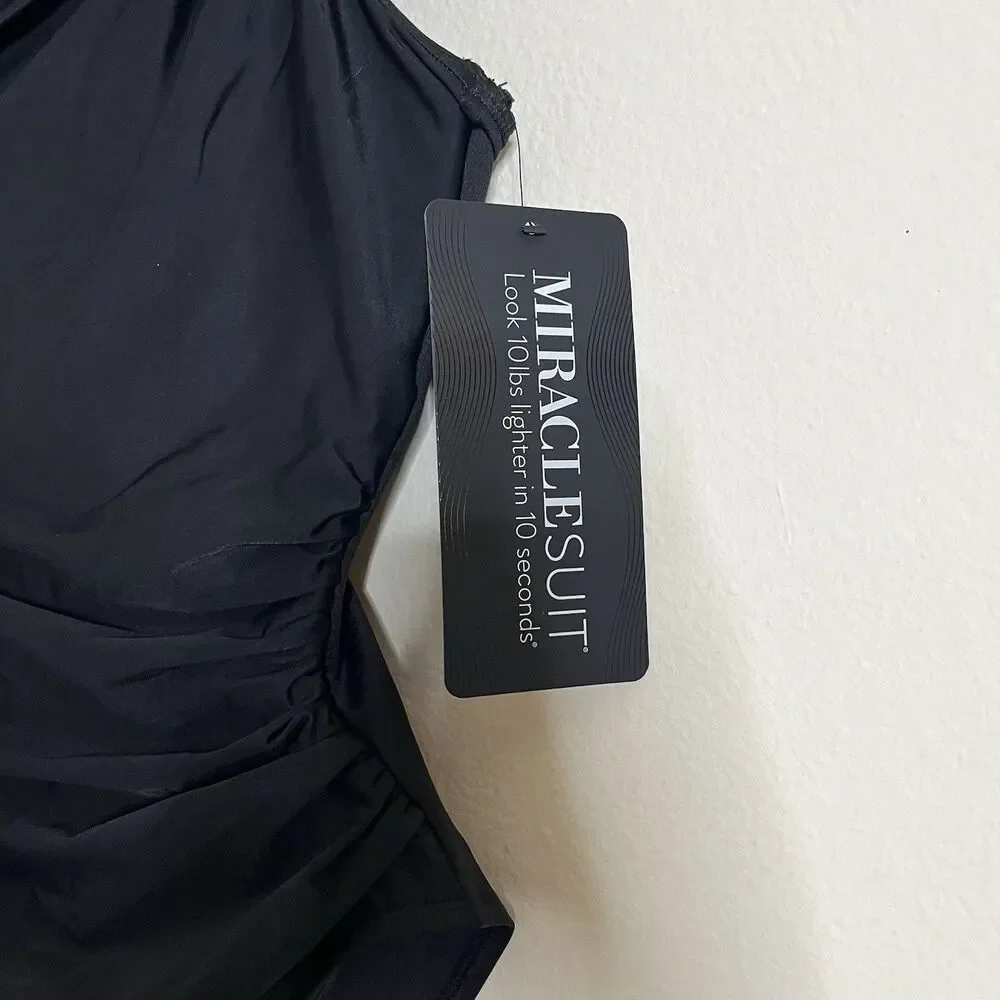 Miraclesuit Avra Rock Solid One Piece Black SZ 8 Slimming Swimsuit